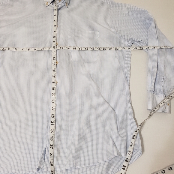 GITMAN BROS for Bruce Baird & Co plaid dress shirt Men's large white & blue - Picture 5 of 7